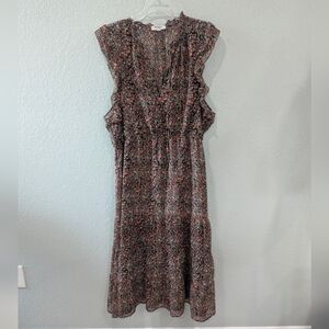 BB Dakota Floral Midi Dress XXL | Stretch Waist | Ruffle Sleeve | Steve Madden